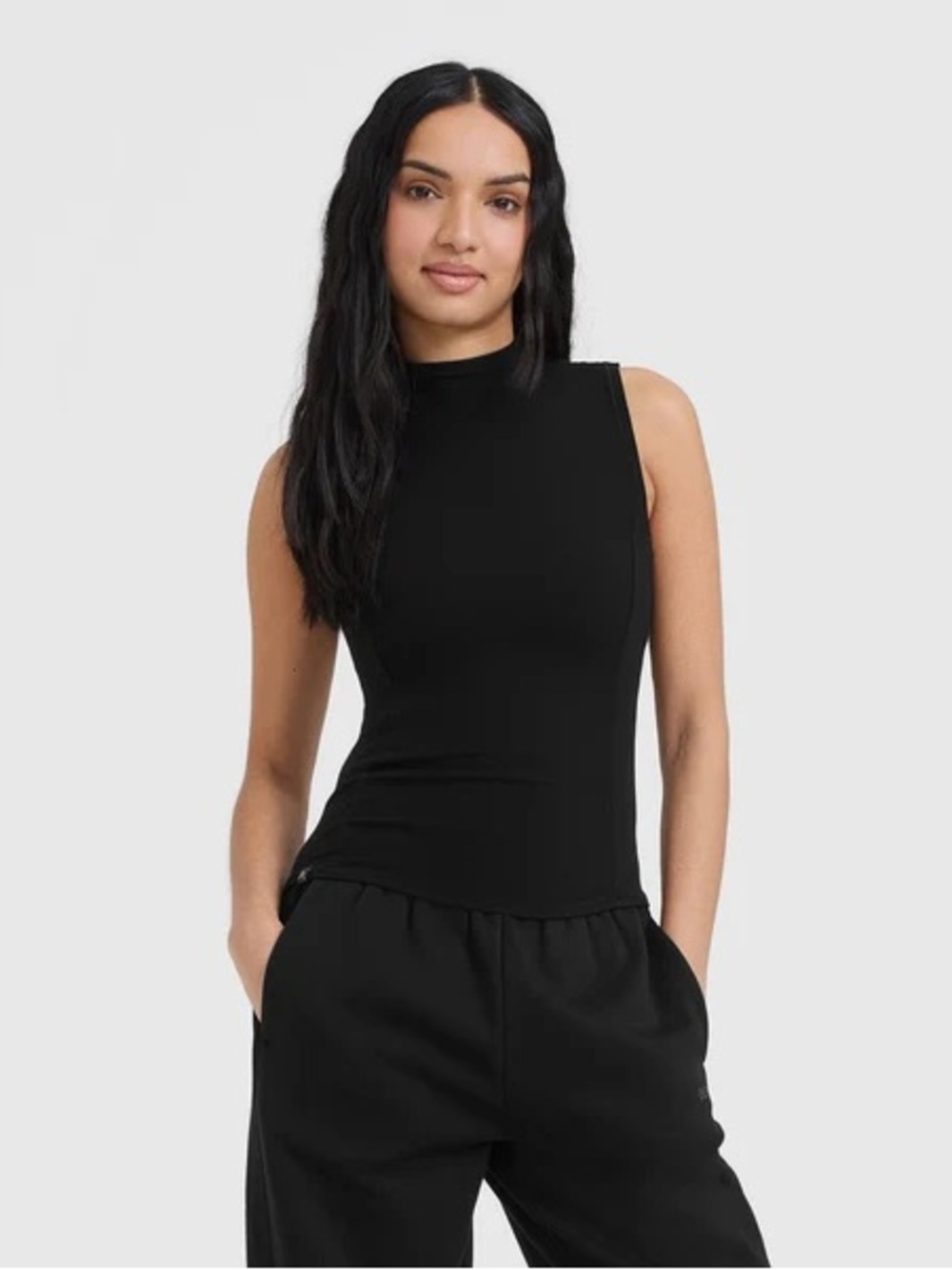 Oner Active Mellow Rib Mid Mockneck Tank Size S Black